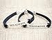 His And Her Bracelets Leather For Couples , Couples Jewelry For Him And Her Bracelet Sets , Custom Couples Bracelets For Boyfriend And Girlfriend (Black)