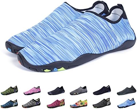 KEALUX Men Women Barefoot Quick-Dry Water Sports Shoes Multifunctional Sneakers With Drainage Holes For Swim,Walking,Yoga,Lake,Beach,Garden,Park,Driving,Boating-36(A.Blue)