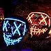 Gwei Halloween Mask Scary LED Light Up Mask -for Festival Cosplay Halloween Festival Party (2 Pack) (Red+Blue)