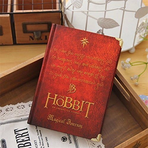 WICOO Hobbit Notebook Vintage Hardcover Notebook for Gift Movie Hobbit Daily Memo Notepad Travel Journal A5 Size Four Designs (Red)
