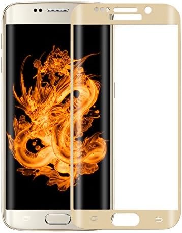 Galaxy S6 Edge Tempered Glass,LEASA Full Screen Coverage Premium Screen Protector for Samsung Galaxy S6 Edge (Gold)