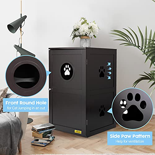 Enclosed Litter Box Enclosure Furniture Hidden Washroom