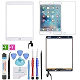 OmniRepairs For iPad Mini 3 (3rd Generation) Retina Display Touch Screen Digitizer Glass OEM Assembly with Home Button, IC Chip, Adhesive Tape, Screen Protector, and Premium Repair Toolkit (White)