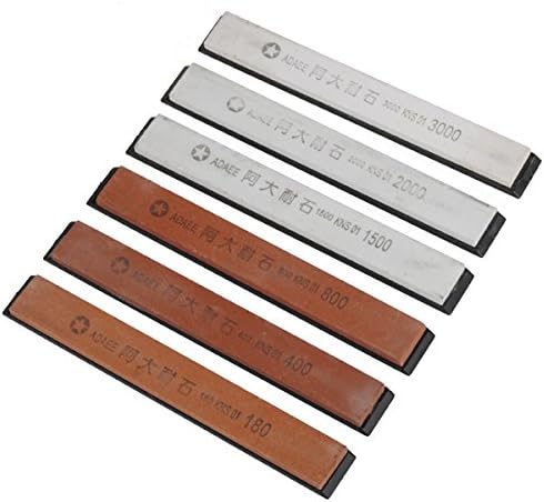 6Pcs 180# 400# 800# 1500# 2000# 3000# Oil Stone Edge Sharpener Stone