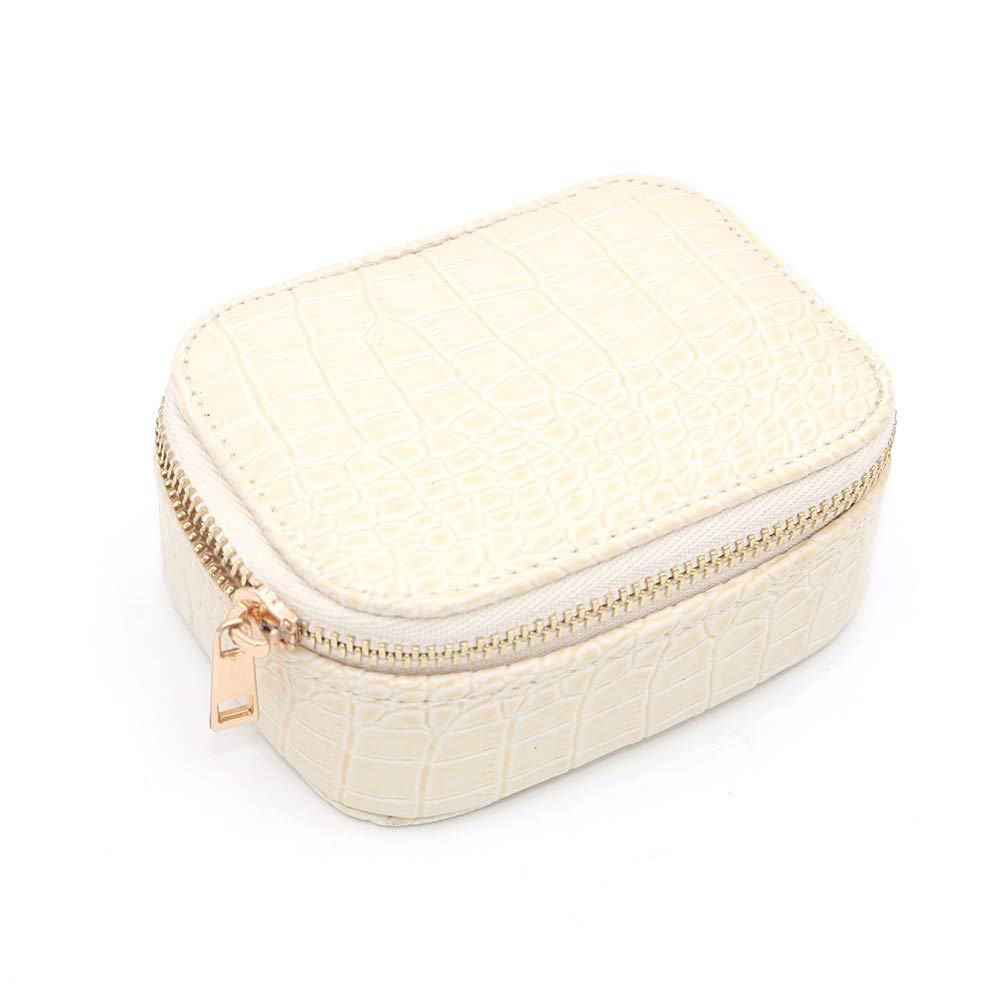 Shiwaki Jewellery Box, Faux Leather Jewelry Case, Jewelry Storage Case for Rings, Earrings, Necklace, Bracelets Organizer Jewellery Storage Boxes - Lvory White