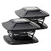 Davinci Solar Post Lights - Outdoor Post Cap Light for Fence Deck or Patio - Solar Powered Caps, Warm White LED Lighting, Lamp Fits 4x4 or 6x6 Posts, Slate Black (2 pack)