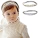 Baishitop Baby Girls Rhinestone Flowers Headband Hair Accessories(40-54cm) (Gold)