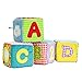 Soft Rattle Baby Blocks;TOLOLO Baby Building Blocks Foam Grab and Stack Building Blocks with Safety Mirror Cubes