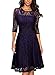 Miusol Women's Vintage Floral Lace Cocktail Evening Party Dress
