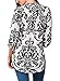 Casual Floral Print Pattern Shirts for Women Shirt 3/4 Cuffed Sleeves V Neck Blouses Ladies Blouses and Tops (Black, M)