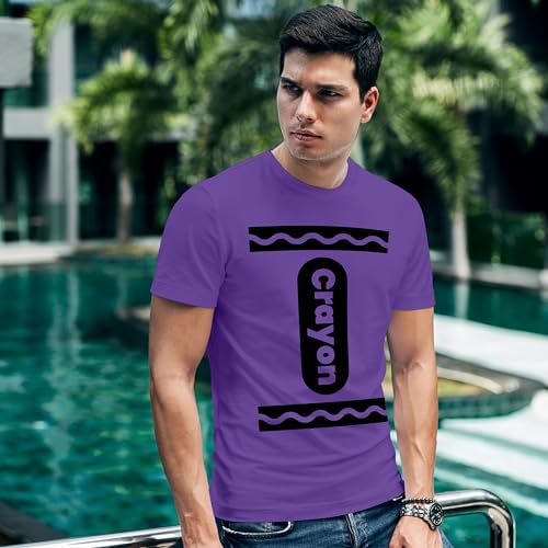 Amazon Mens Purple Graphic T Shirt Crayon Unisex Adult T-Shirt