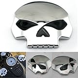 7-gost 2PCS 3D Chrome Skull Bone Metal Emblem Badge Decals Sticker Car Motorcycle