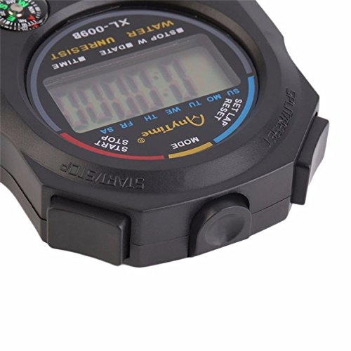 Muranba 2019! Waterproof Digital LCD Stopwatch Chronograph Timer Counter Sports Alarm Silver