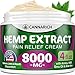 Pain Relief Hemp Cream - 8000MG Hemp Extract - Natural Formula with MSM, Aloe Vera, Emu Oil & Menthol - Made in USA - Perfect for Joint, Muscle, Sciatica & Back Pain - Rich in Omega 3-6-9