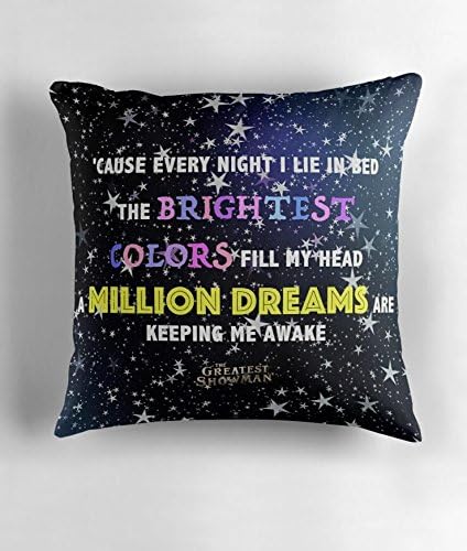Hiaopp The Greatest Showman A Million Dreams Black Square Decorative Throw Pillow Case Cushion Cover 18 X 18 Inch
