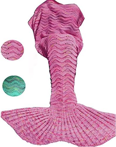Bluexury Wonderful Mermaid Tail Blanket with Soft Material Cozy Cotton Vibrant Colors for Adults Warm Birthday Present for Christmas