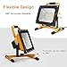 Onforu 80W 7600LM LED Work Light (800W Equivalent), 2 Brightness Levels, 16.4ft/5m Power Cord with Plug, Waterproof Flood Lights with Stand for Workshop, Construction Site, 5000K Daylight White
