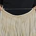 Invisible Wire Hair Extensions Pieces Secret Curly Wavy Hair Extension Synthetic Adjustable Headband for Women Hairpieces (20 Inch (Pack of 1), Beige Blonde)
