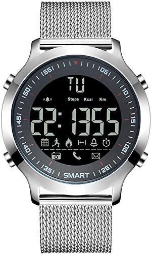 GOHUOS Men Sports LED Digital Smartwatch Bluetooth Quartz App Remind Wrist Watches Silver