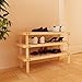Furinno Pine Solid Wood 3-Tier Shoe Rack, Natural
