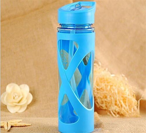 580ml Straw Sport Water Bottle Leak Proof Anti Hot With A Plastic Sleeve Fruit Infuser My Drink Bottle Eco-friendly Blue