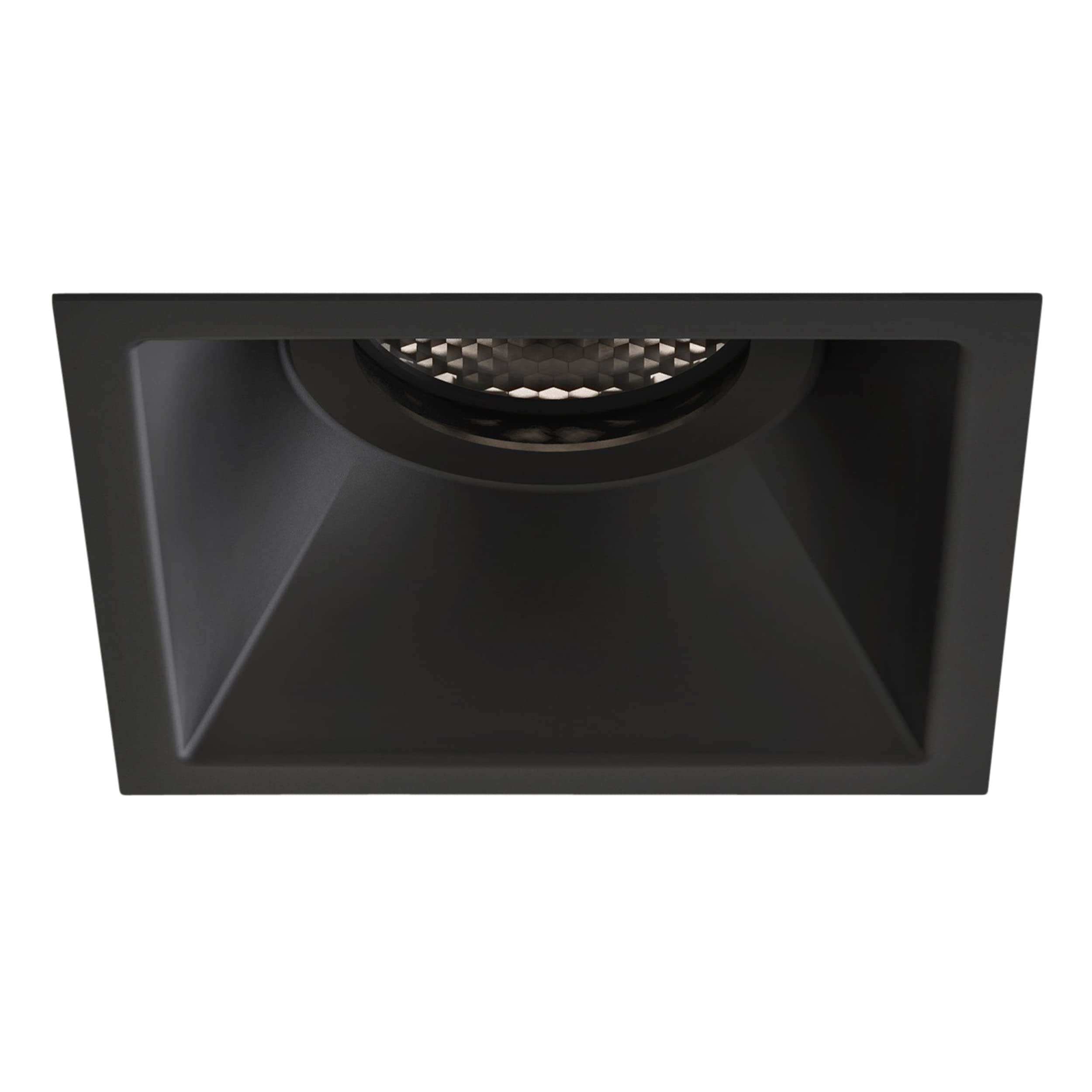 Astro Minima Slimline Square Fixed Fire-Rated IP65 Bathroom Downlight - IP65 Rated - (Matt Black), GU10 LED Lamp, Designed in Britain - 1249039-3 Years Guarantee