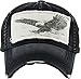 KBVT-573 BLK America USA Eagle Vintage Distressed Dad Hat Baseball Cap Adjustable