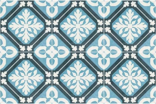 Sirface Tangier Blue Tile Decals - Tile Stickers Set for Kitchen and Bathroom - PACK OF 24 - Different (4x4 inches | 10x10 cm)