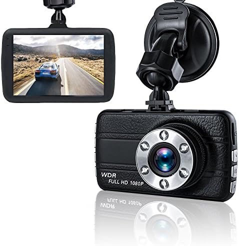 Neyes FHD 1080p Dash Cam, 3" LCD 170 ° Wide Angle Dashboard Camera Recorder with 6 LED Light Night Vision, G-Sensor, Loop Recording, Parking Mode, Moving Detection