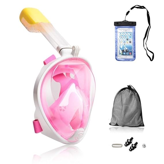 CHENYU Vollmaske Schnorchelmaske Tauchmaske Vollgesichtsmaske mit 180° Sichtfeld, Dichtung aus Silikon Anti-Beschlag Wasserdi