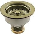 Kingston Brass K112AB Tacoma Kitchen Sink Basket Strainer, Antique Brass 4.44 x 4.44 x 3.81