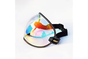 MJMOTO Universal Open Face 3/4 Helmet Visor Lens Bubble Motorcycle Windshield Capacete Lens Vintage Motorbike Helmet Goggles (Revo Red)