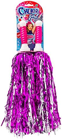 Pom Poms Chearleader Cheer Girl For Girls by JA-RU. Be Ready to Jump and Dance in Cheerleading Parade Celebration ! Great Party Favor and Cotillon. 2805 (Pack of 1)