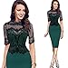 Women Bodycon Pencil Dress – Ladies Elegant Pencil Evening Party Dresses – Lace Patchwork Midi Dressthumb 3