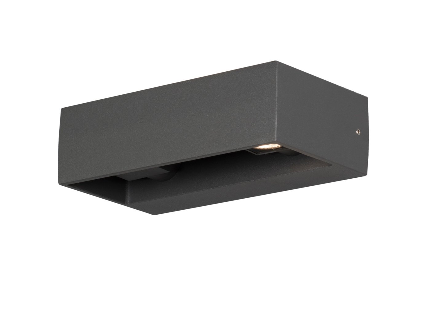 Konstsmide Outdoor Wall Light Mains Powered/Monza Adjustable Modern Wall Lamp/2 x 6 Watt High Power LEDs/Clear Glass Lens/Aluminium/Outside Light Anthracite