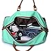 BLUBOON Canvas Overnight Bag Travel Duffel for Men and Women Weekender Tote (Mint Green)