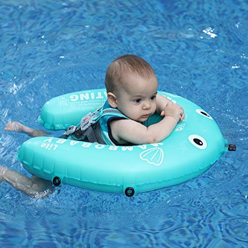 HECCEI Mambobaby SelfInflating Baby Swim Float with Canopy, Newest