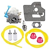 Hipa 545081848 C1Q-W40A Carburetor with Gasket Fuel Line Filter for Husqvarna 128c 128cd 128l 128ld 128ldx 128r Trimmer Edger