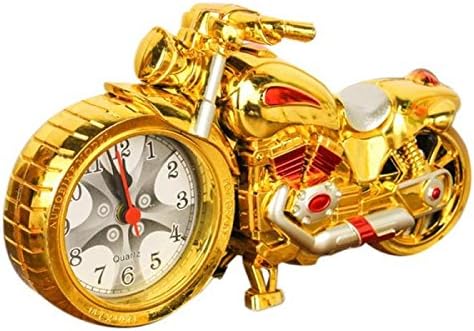 Creative Motorcycle Motorbike Pattern Alarm Clock Desk Clock Creative Home Birthday Gift Cool Clock (Wheel Type was Randomly)