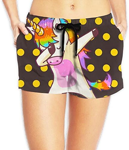 GQOP DAB Rainbow Horse Women's Swim Trunks Board Short Beach Shorts