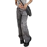 Women's Wide Leg High Waist Cargo Star Print Y2K