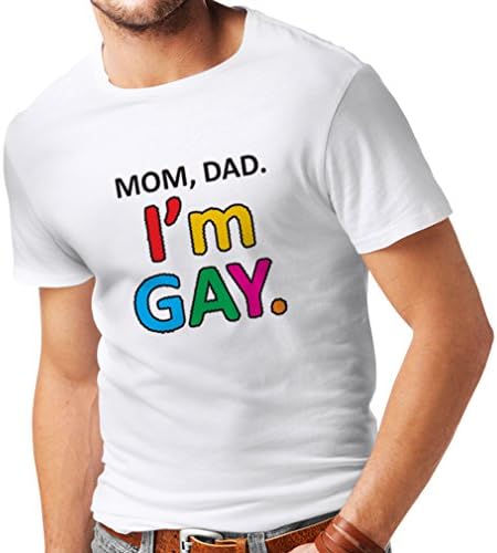 lepni.me Camisetas Hombre Mamá, papá, Soy Gay! Estilo Retro Orgullo Arco Iris: Amazon.es: Ropa y accesorios