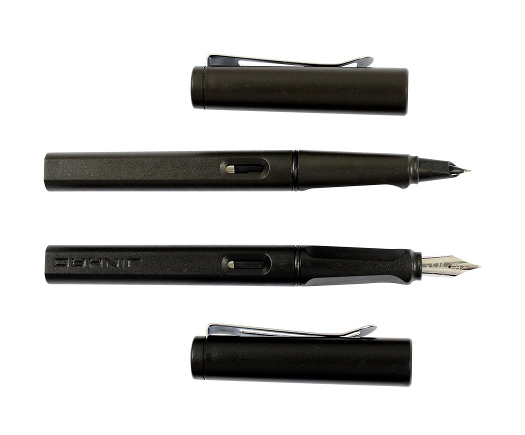 Ranvi 5099 Matte Black Fountain Pen, 2 PCS, 1 x Fountain Pen,1 x Fine Fountain Pen, Gift Box.
