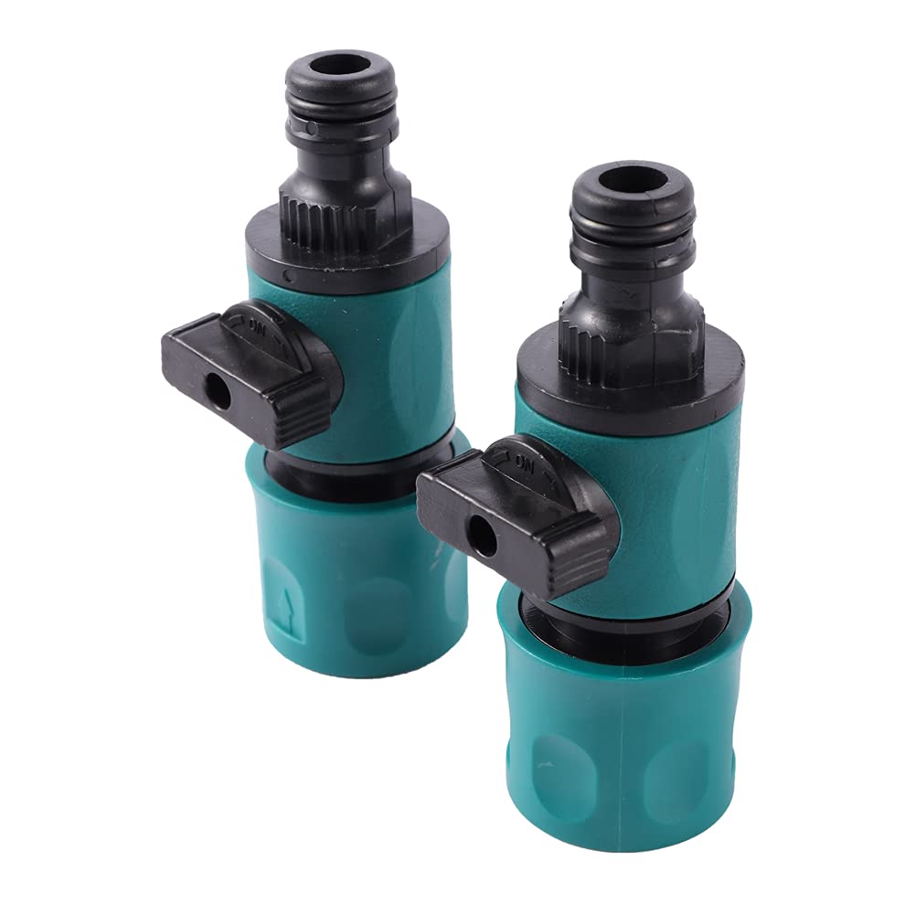 FULAIERGD 2 PCs 16mm Garden Hose Quick Connector Water Pipe Fittings with Valve (16mm)