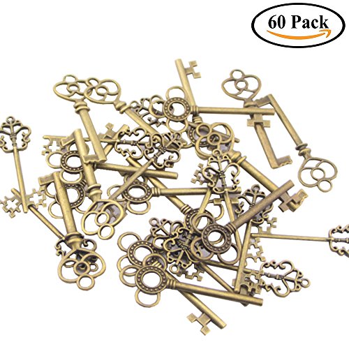 Swity home 60 pcs keys skeleton keys in antique bronze …