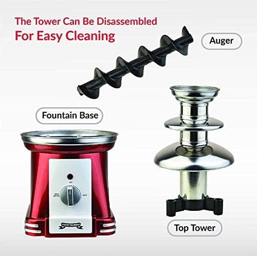 Gadgy Fontaine à Fondue au Chocolat à Trois Étages 90 Watts | Hauteur de 31,5 cm avec Tour en Acier Inoxydable | Capacité de 750 Grammes | Look Rétro | Pour les Fêtes d’Anniversaire et les Mariages - Cuisine A Vivre Gadgy Fontaine à Fondue au Chocolat à Trois Étages 90 Watts | Hauteur de 31,5 cm avec Tour en Acier Inoxydable | Capacité de 750 Grammes | Look Rétro | Pour les Fêtes d’Anniversaire et les Mariages