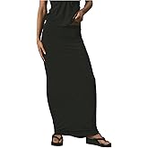 Floerns Women's Low Rise Long Skirts Stretchy Casual Pencil Maxi Skirt