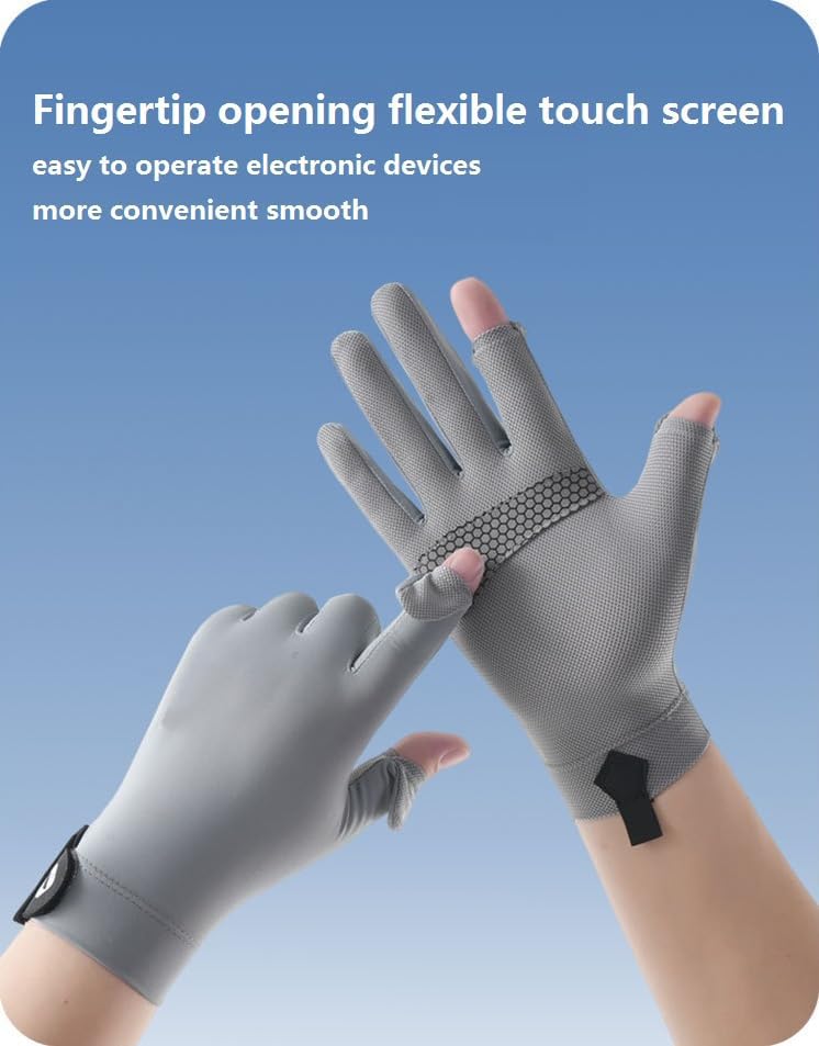 UV Sun Protection Ice-Silk Driving Gloves for Men's & Women's, Non-Slip Touchscreen Gloves for Cycling and Riding