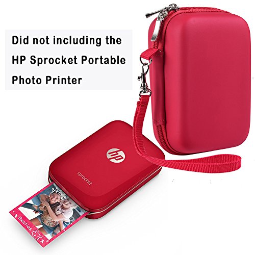 Katia Printer Accessories Bundle set for HP Sprocket Portable Photo Printer, X7N07A, Print Social Media Photos on 2x3 Sticky with Hard Shell Case, Calendar Album, Frames, 2x3 Stickers - Red