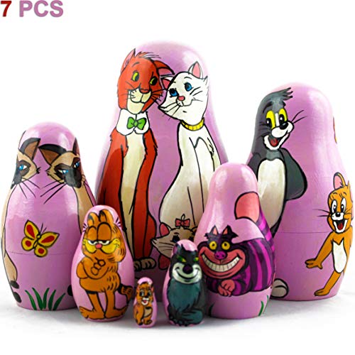 MATRYOSHKA&HANDICRAFT Matryoshkas Russian Nesting Dolls Cats from